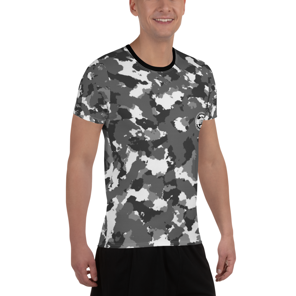 Ghetto Gov't Officialz Logo Snow Camo Designer Sublimated Men's Athletic Tee Breathable T-Shirt