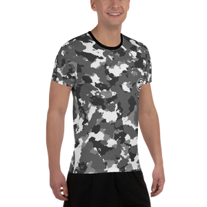 Ghetto Gov't Officialz Logo Snow Camo Designer Sublimated Men's Athletic Tee Breathable T-Shirt