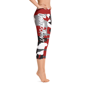 GGO Ghetto Gov't Officialz Heaven Razah / Hell Razah Music Inc Red Camo Designer Capri Leggings