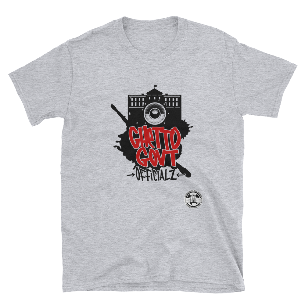 Ghetto Gov't Officialz Grafatti w Logo Heaven Razah - Hell Razah Designer Unisex Tee Short-Sleeve T-Shirt Graphics by iHustle365_