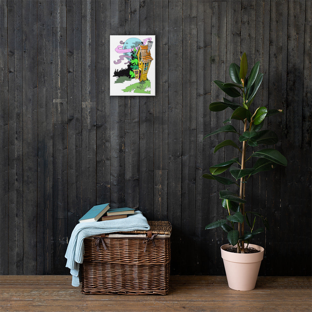 iHustle365 Cabin By the Moon Canvas Print