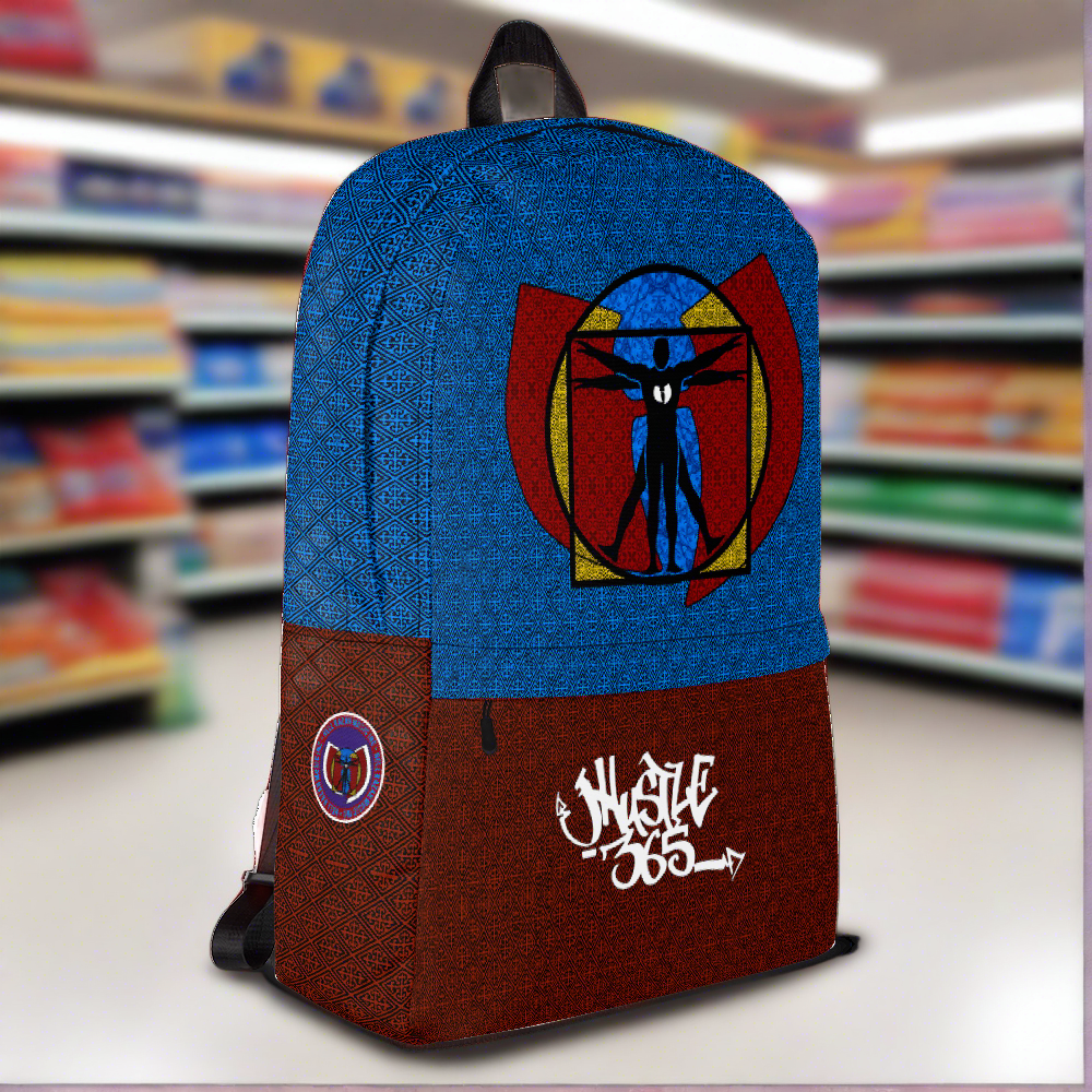 BLACK Superman 2.  Hell Razah Music Inc. Designer Backpack w/ Laptop Pouch HeavenRazah - Graphics by iHustle365