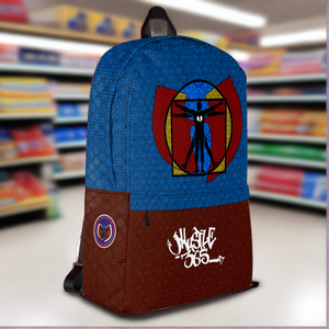 BLACK Superman 2.  Hell Razah Music Inc. Designer Backpack w/ Laptop Pouch HeavenRazah - Graphics by iHustle365