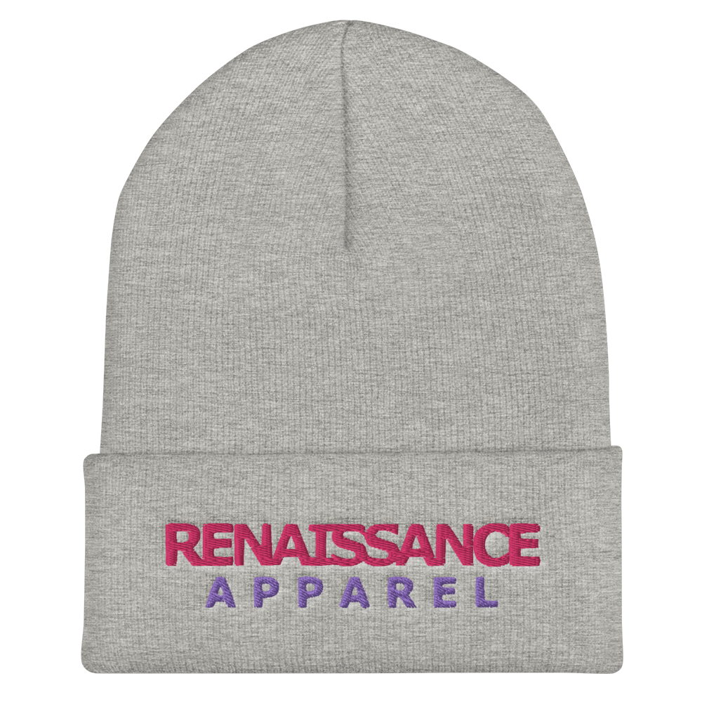 RRA Razah Renaissance Apparel Embroidered Pink - Purple Signature Cuffed Beanie