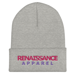 RRA Razah Renaissance Apparel Embroidered Pink - Purple Signature Cuffed Beanie