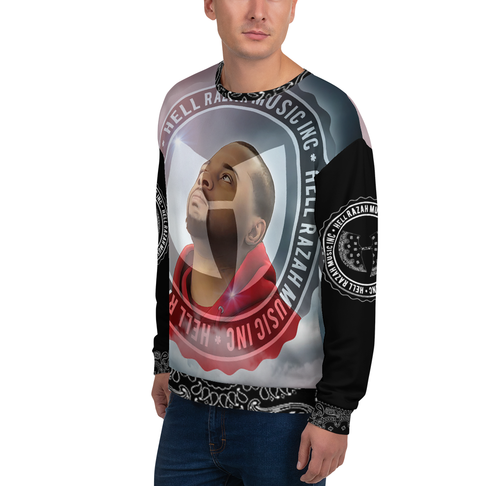 Hell Razah Music Inc Head in Clouds Designer Unisex Sweatshirt Graphics by STRS Design