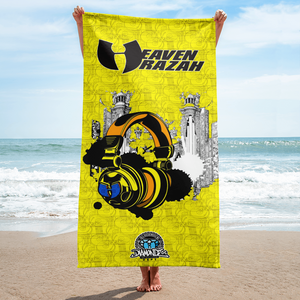 Official HellRazah Music Inc Limited Edition Headphones Designer Beach Towel HeavenRazah Merchandise Graphics by iHustle365