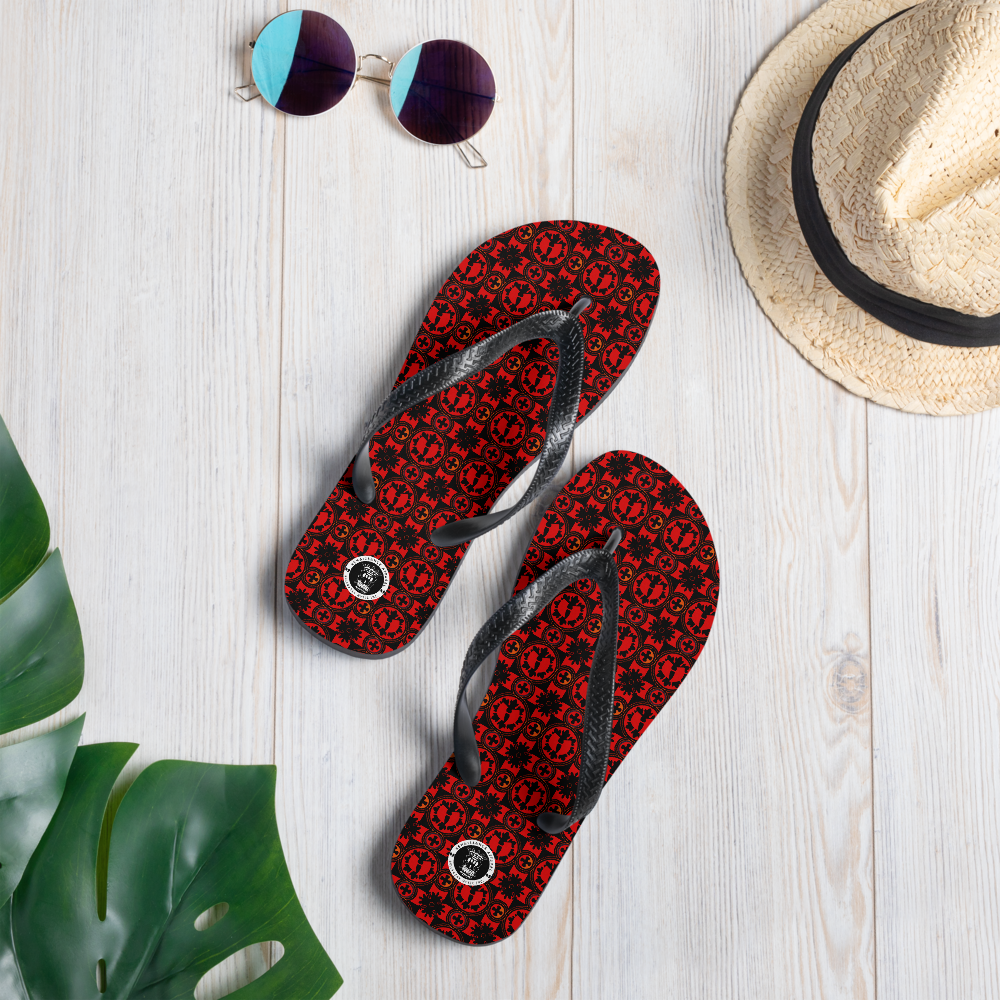 HellRazah Renaissance Pattern Flip-Flops