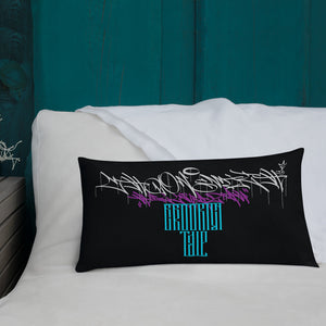 HRMI Brooklyn Tale HellRazah Music Inc. Designer Deluxe Premium Pillow HeavenRazah Merchandise Graphics by Sly Ski Original