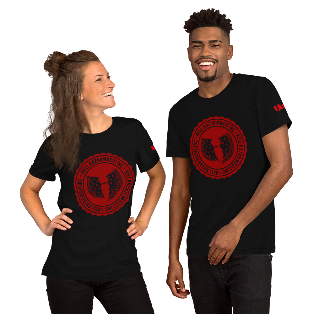 Official Heaven Razah / Hell Razah Music Inc Red Bandana Short-Sleeve Unisex T-Shirt Graphics by Cuban Pete CS75Designs