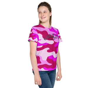 Ghetto Gov't Officialz Pink Camo Unisex Youth Designer Tee - T-Shirt Sizes 8-20