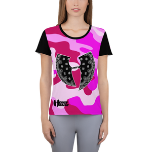 Official Heaven Razah / Hell Razah Music Pink Camo Short Sleeve Designer Women's Athletic T-shirt