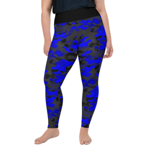 Renaissance Apparel Blue Camo Voluptuous Plus Size Leggings