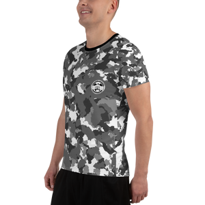 Ghetto Gov't Officialz Logo Snow Camo Designer Sublimated Men's Athletic Tee Breathable T-Shirt