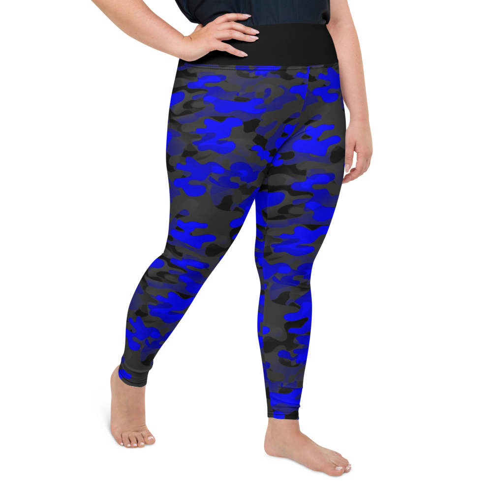 Renaissance Apparel Blue Camo Voluptuous Plus Size Leggings