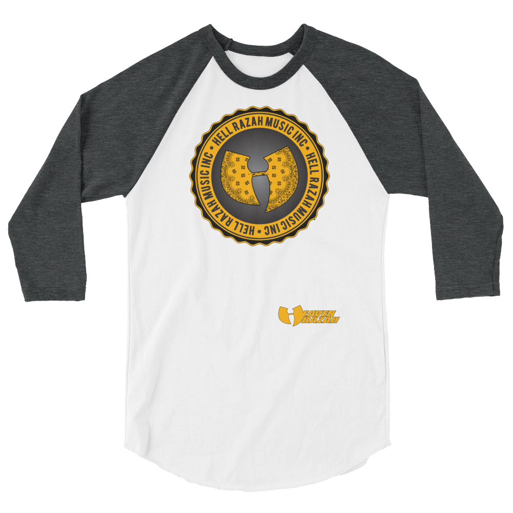 Official Hell Razah Music Inc Logo Designer Tee 3/4 sleeve raglan shirt