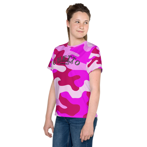 Ghetto Gov't Officialz Pink Camo Unisex Youth Designer Tee - T-Shirt Sizes 8-20