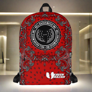 Official Hell Razah Music Inc Red Bandana Designer Backpack