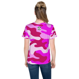 Ghetto Gov't Officialz Pink Camo Unisex Youth Designer Tee - T-Shirt Sizes 8-20