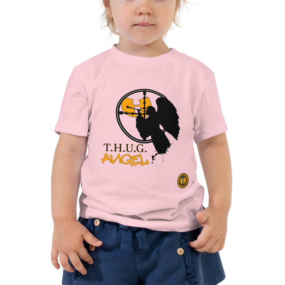 Official HellRazah Music Inc Youth Design T.H.U.G. Angel Toddler Short Sleeve Tee HeavenRazah Merch Graphics by iHustle365