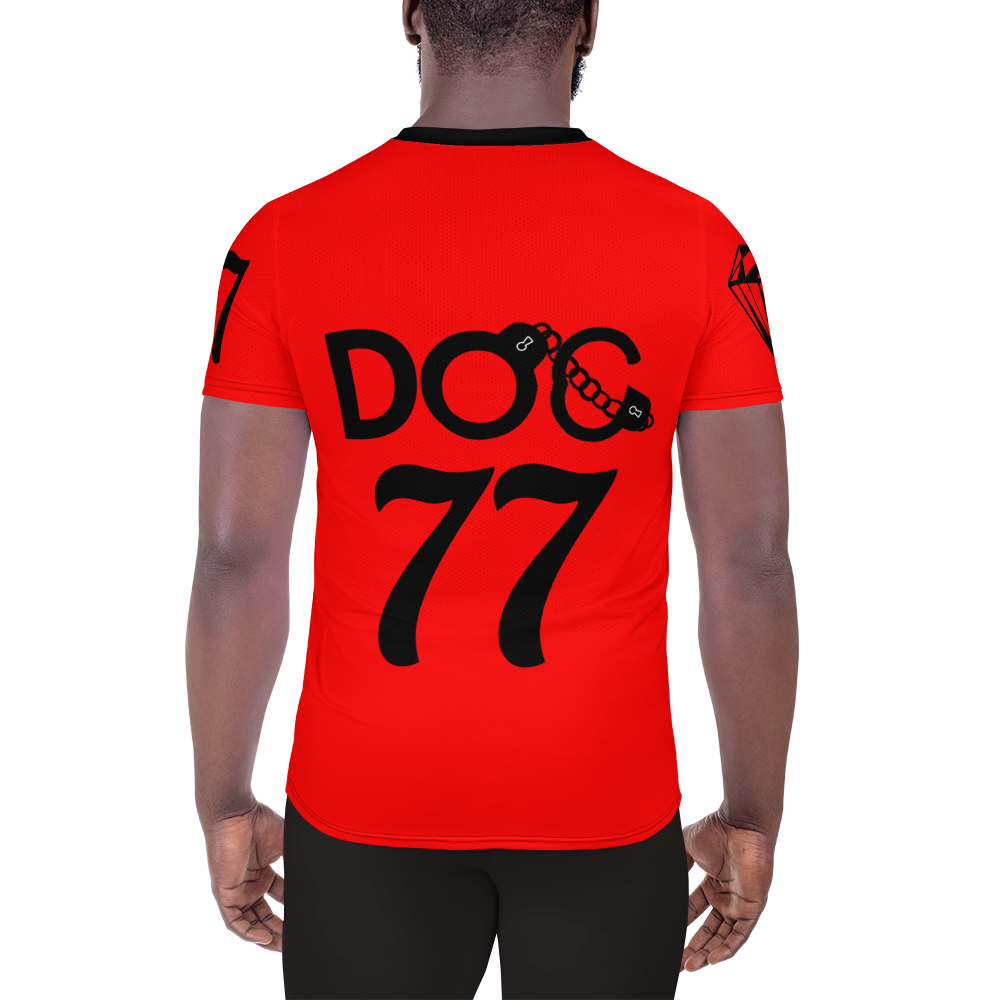 DiamondzOC Golden Mic Red Designer Sublimated Athletic T-shirt Tee