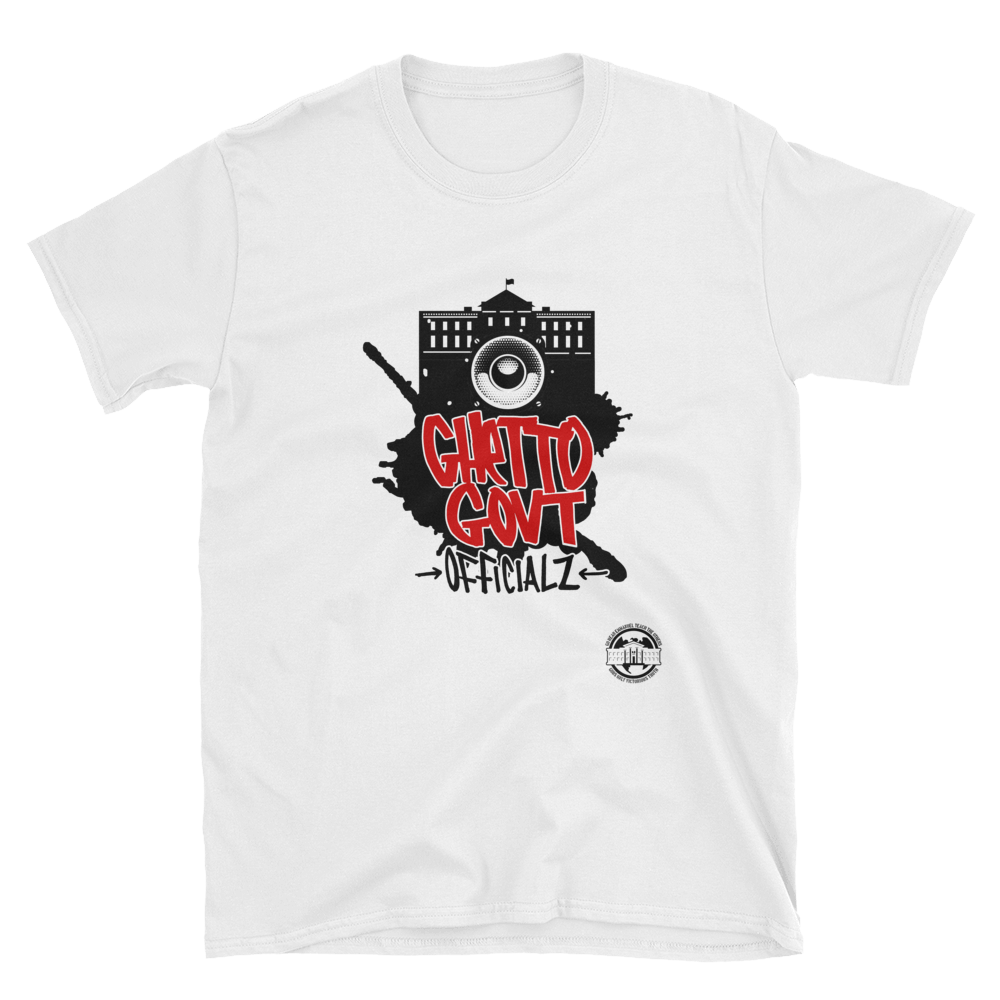 Ghetto Gov't Officialz Grafatti w Logo Heaven Razah - Hell Razah Designer Unisex Tee Short-Sleeve T-Shirt Graphics by iHustle365_