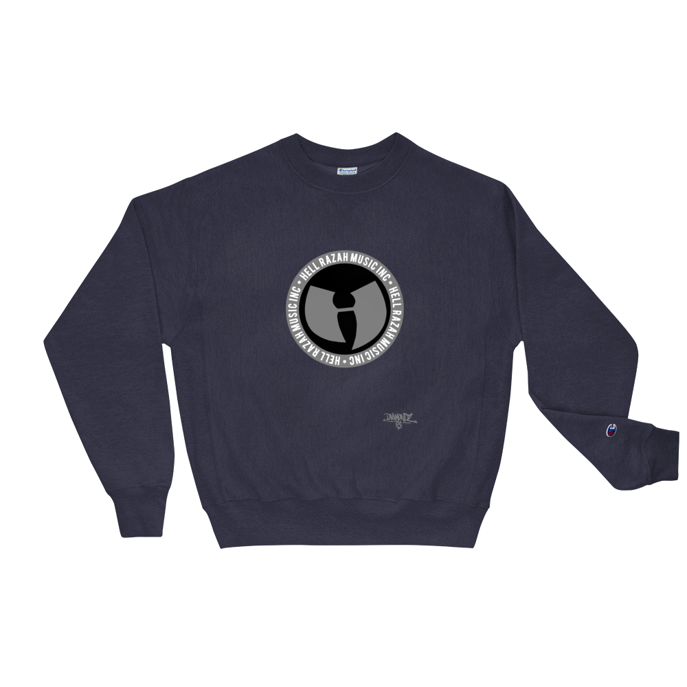 HRMI Black and Gray Logo HellRazah Music Inc. Designer Champion Sweatshirt HeavenRazah