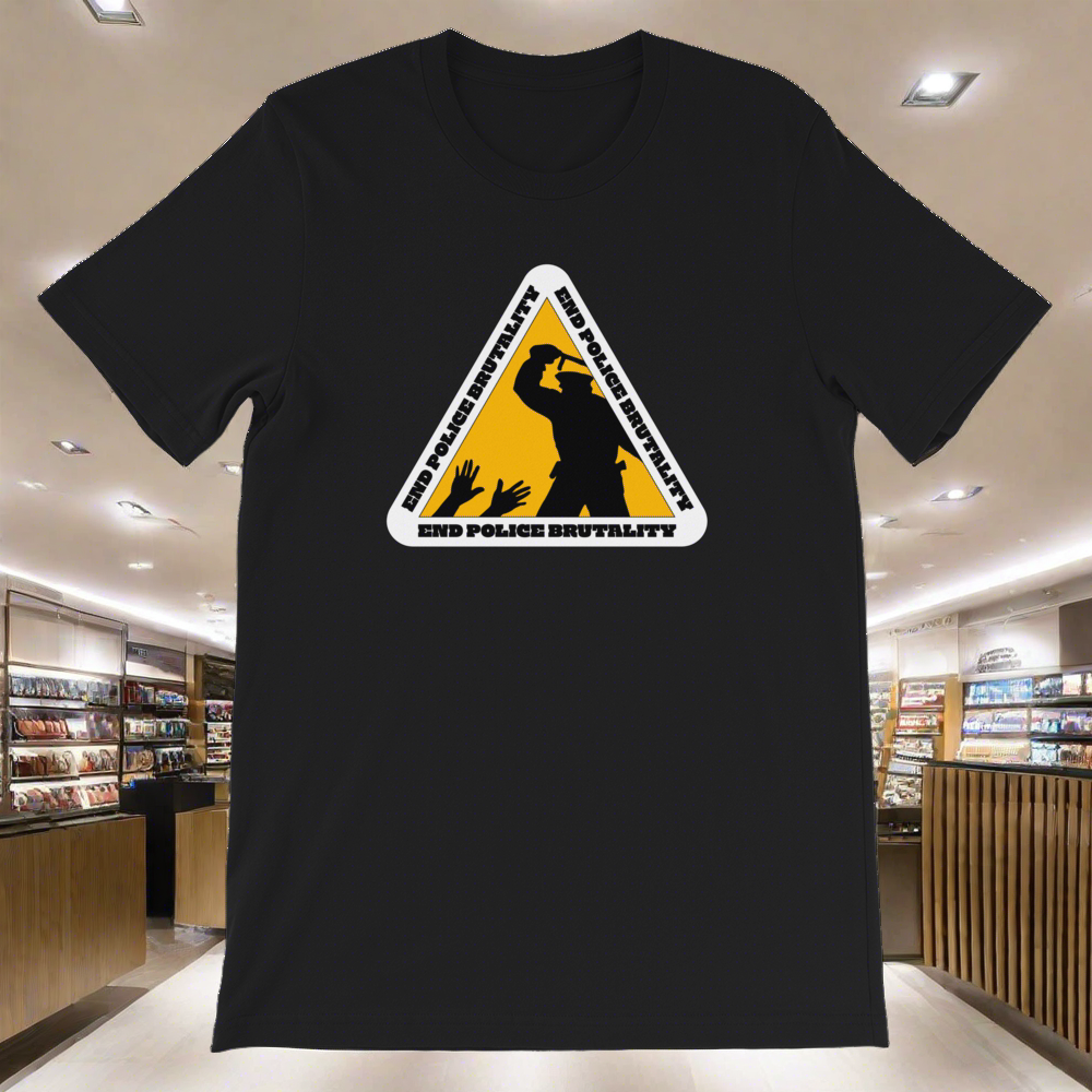 End Police Brutality Sign by Diamondz OC Designer Short-Sleeve Unisex T-Shirt Urban Protest Tee