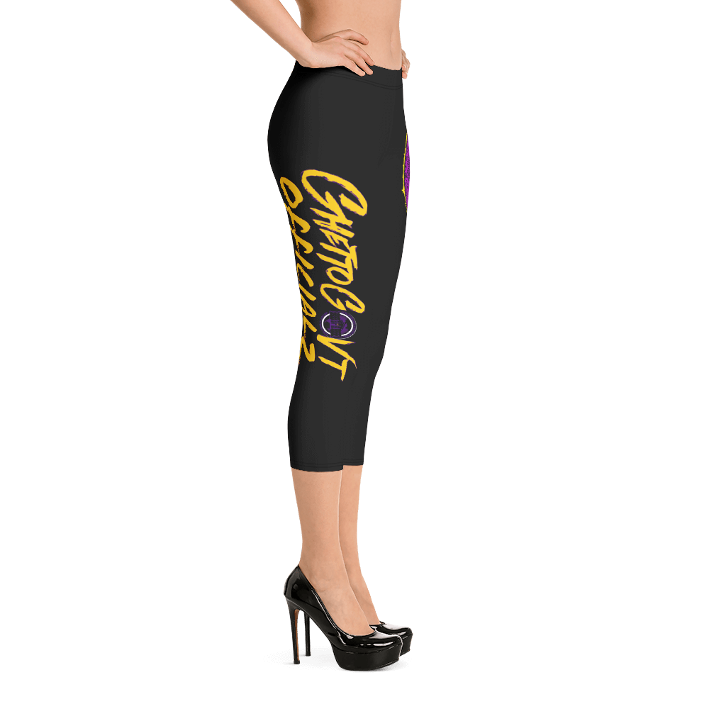 Ghetto Gov't Officialz Purple Bee Designer Capri Leggings