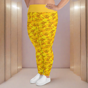 Renaissance Apparel Gold Camo Voluptuous Plus Size Leggings
