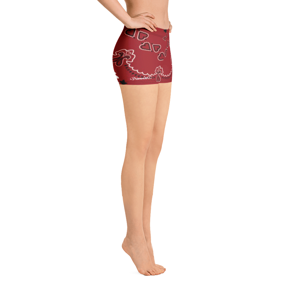 Red Bandana Flag by Diamondz Designer Shorts