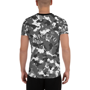 Ghetto Gov't Officialz Logo Snow Camo Designer Sublimated Men's Athletic Tee Breathable T-Shirt
