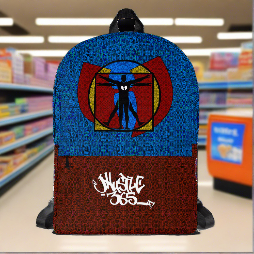 BLACK Superman 2.  Hell Razah Music Inc. Designer Backpack w/ Laptop Pouch HeavenRazah - Graphics by iHustle365