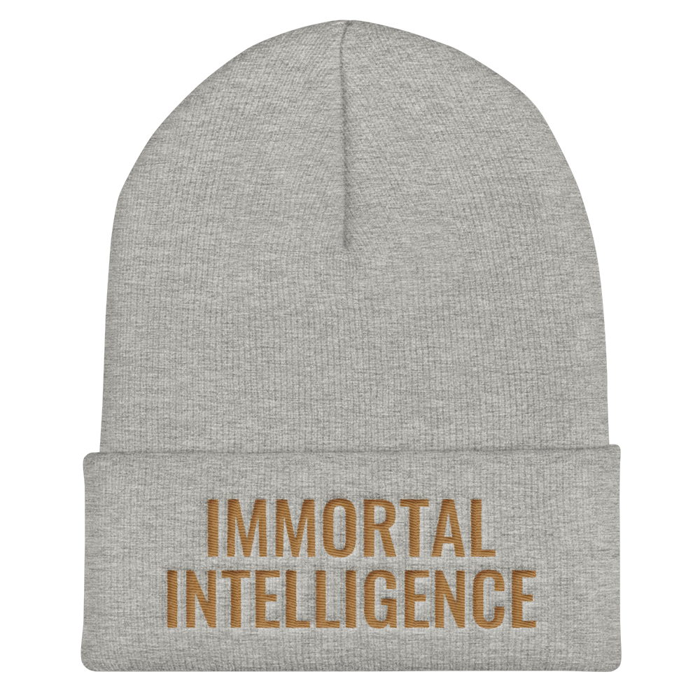 Official IMMORTAL INTELLIGENCE Embroidered Skull Cap Cuffed Beanie Hell Razah Music Inc