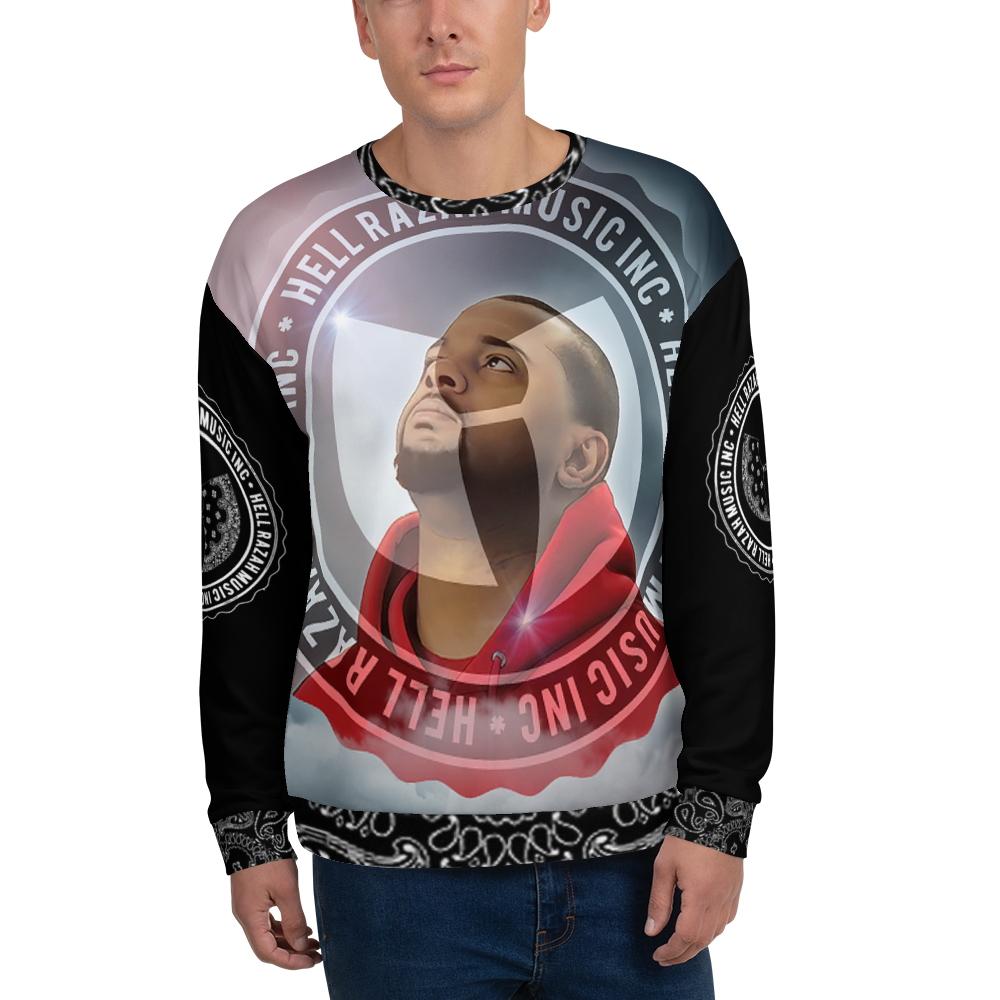 Hell Razah Music Inc Head in Clouds Designer Unisex Sweatshirt Graphics by STRS Design