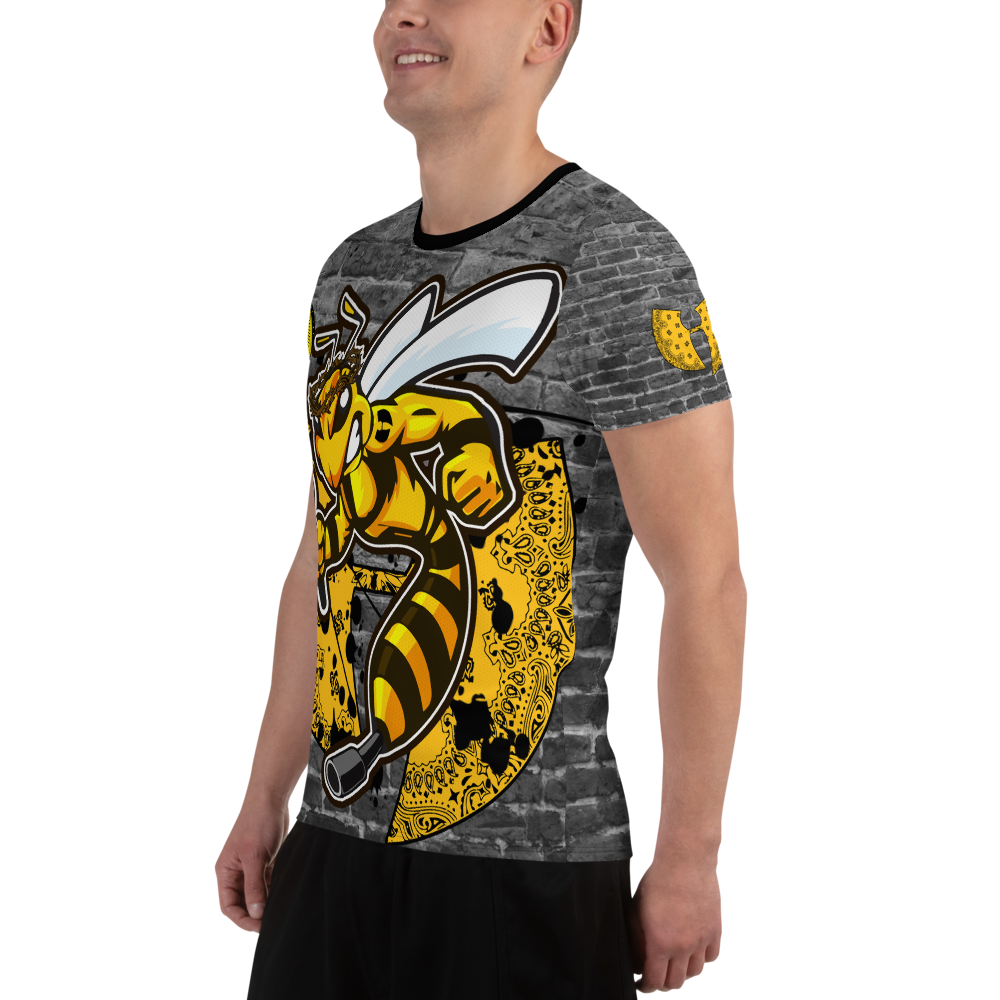 Official Heaven Razah Killer Bee Logo SU19 Release Sublimated Designer Men's Athletic T-shirt Hell Razah Music Inc Bee by Culture Freedom