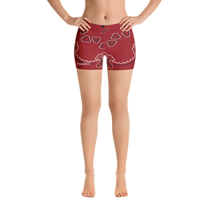 Red Bandana Flag by Diamondz Designer Shorts