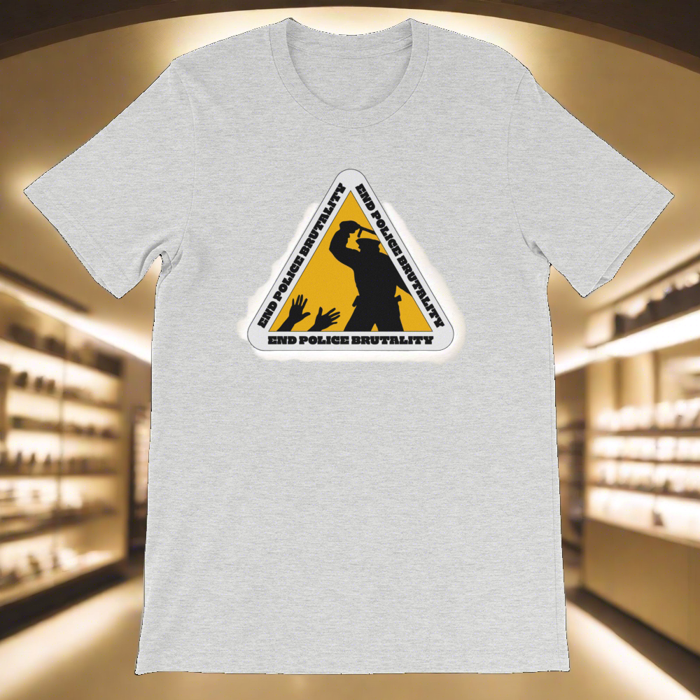 End Police Brutality Sign by Diamondz OC Designer Short-Sleeve Unisex T-Shirt Urban Protest Tee