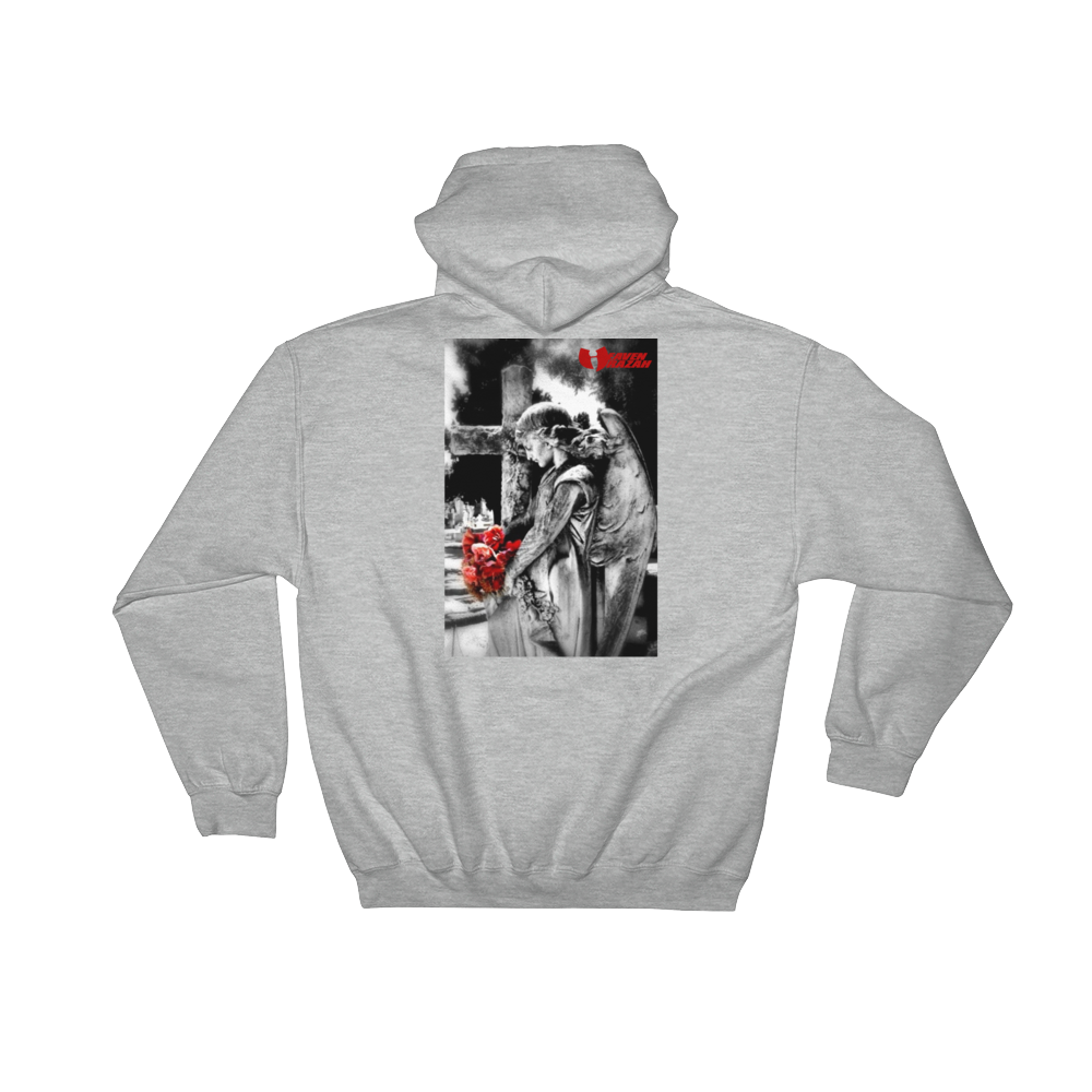 Heaven Razah / Hell Razah Music Angel in front of Burning Cross Urban Hoodie Jacket Hooded Sweatshirt