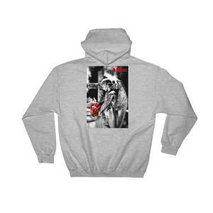 Heaven Razah / Hell Razah Music Angel in front of Burning Cross Urban Hoodie Jacket Hooded Sweatshirt