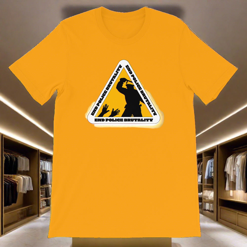 End Police Brutality Sign by Diamondz OC Designer Short-Sleeve Unisex T-Shirt Urban Protest Tee