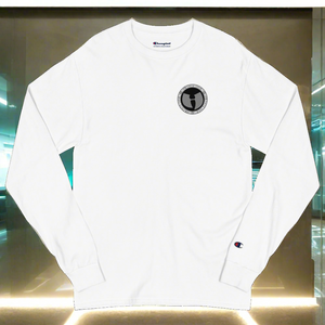 HRMI Gray and Black Logo HellRazah Music Inc. Designer Men's Champion Long Sleeve Shirt HeavenRazah