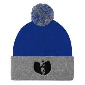 Official Hell Razah Music Inc. Smuve Note Logo Designer Embroidered Pom Pom Knit Cap Heaven Razah Merch Graphics by SmuveMassBeatz