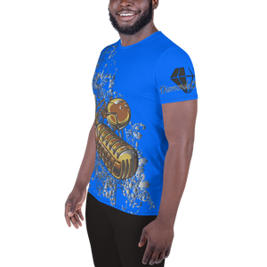 DiamondzOC Golden Mic Blue Sublimated Designer Soft Athletic T-shirt Tee