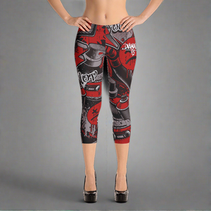Speakers and Cans Urban Graffiti Diamondz OC Designer Capri Leggings