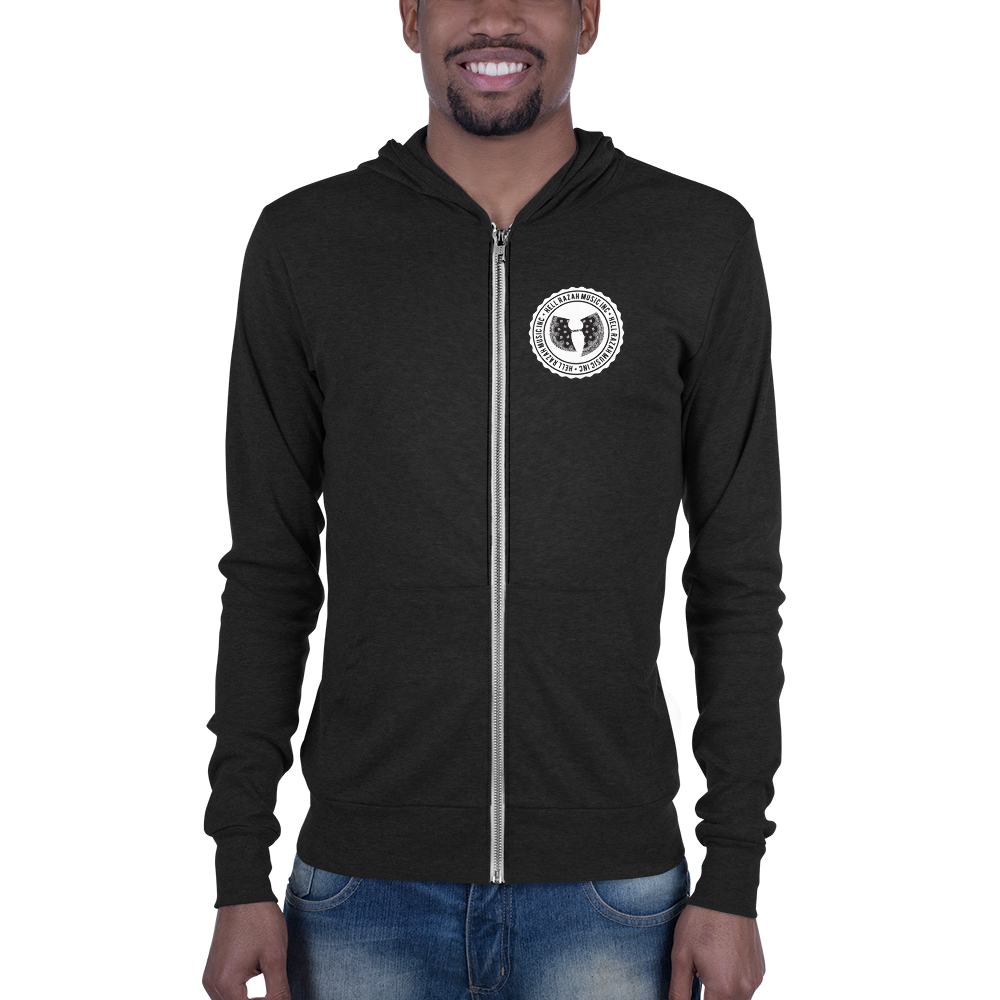 Official Hell Razah Music Inc Cherub with Mic Heaven Razah Merch Unisex Zip Hoodie Graphics by SmuveMassBeatz