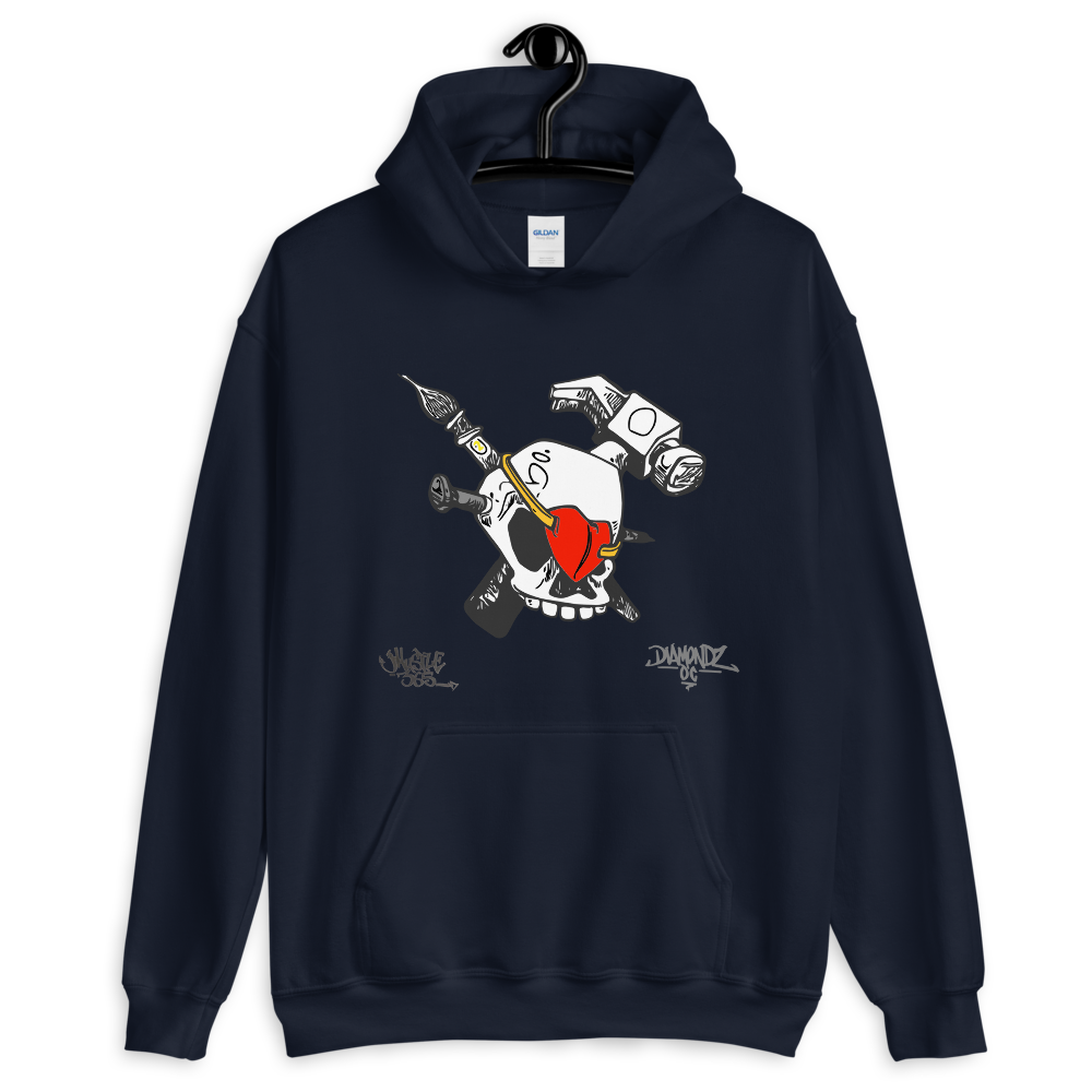 iHustle365 Skull & Heart Soft Hoodie Designer Hooded Sweatshirt