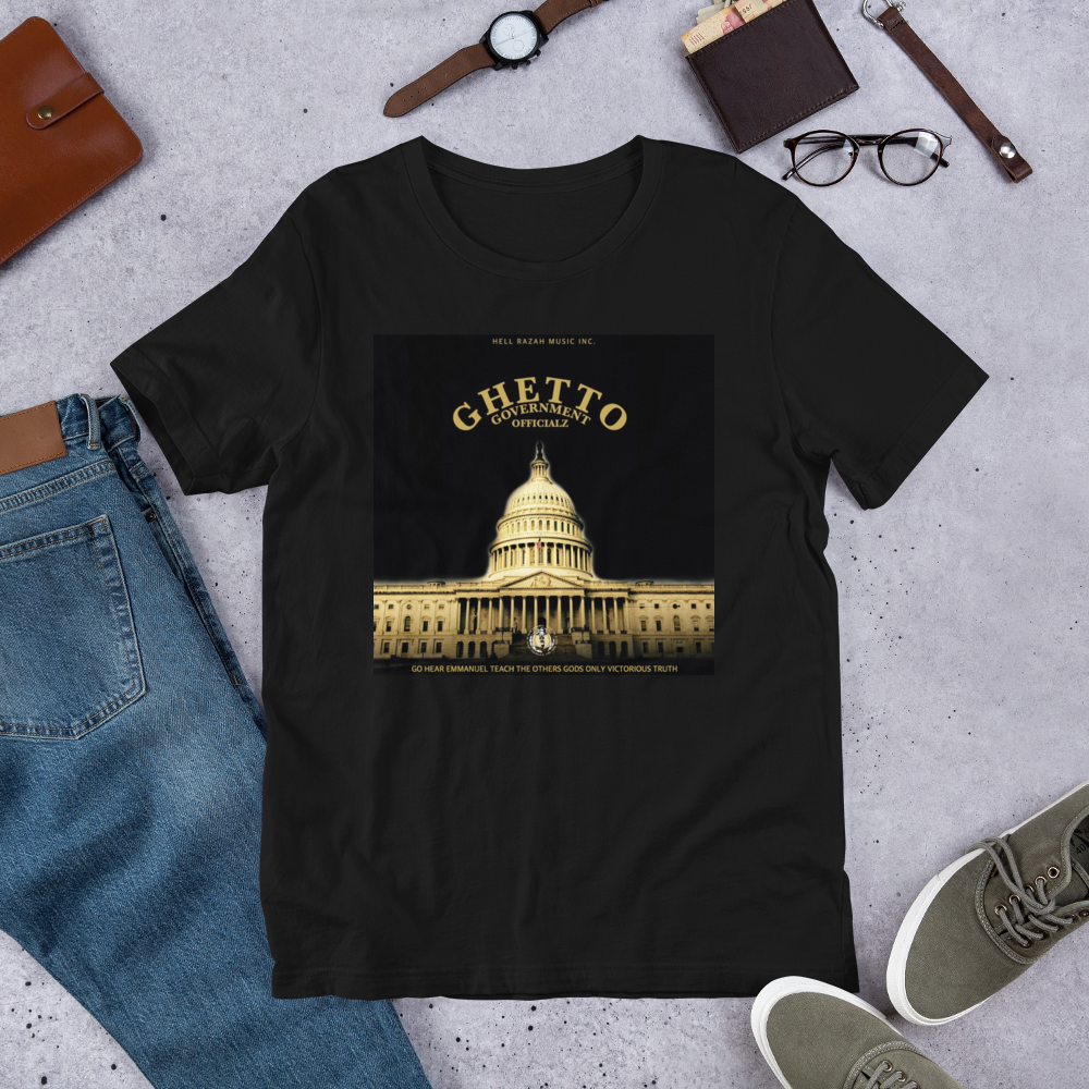 Ghetto Gov't Officialz Heaven Razah / Hell Razah Music Official Merch Designer Tee Short-Sleeve Unisex T-Shirt artwork by Ron Degiar