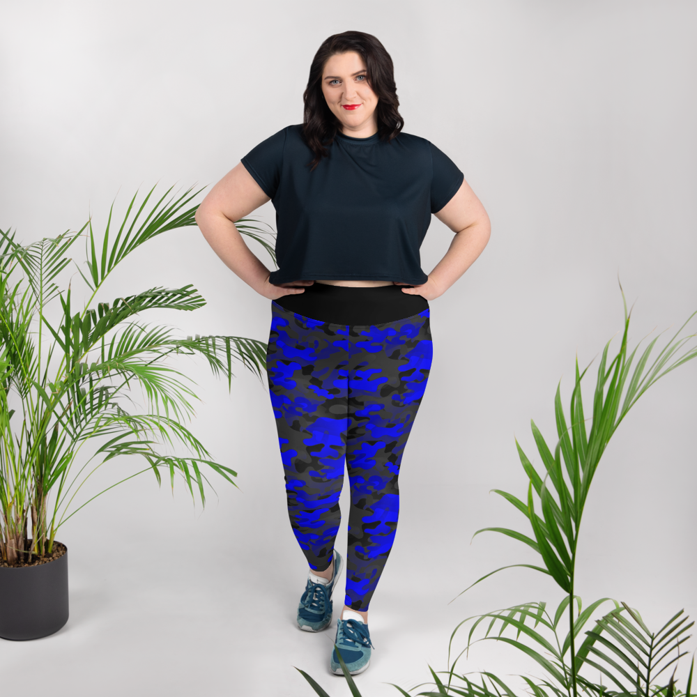 Renaissance Apparel Blue Camo Voluptuous Plus Size Leggings