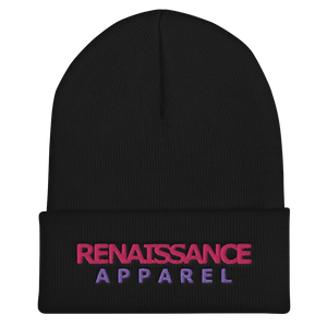 RRA Razah Renaissance Apparel Embroidered Pink - Purple Signature Cuffed Beanie